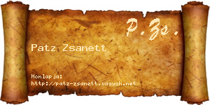 Patz Zsanett névjegykártya